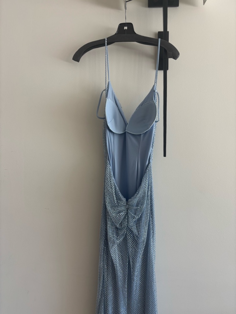 Jovani 08139 Light Blue High Slit Backless Dress Size 4 - Picture 13 of 15